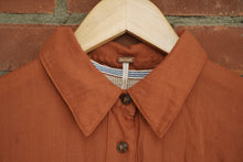 Load image into Gallery viewer, Free People Rust Orange Button Down
