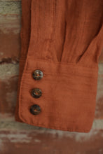 Load image into Gallery viewer, Free People Rust Orange Button Down
