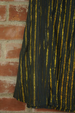 Load image into Gallery viewer, Handmade Green Midi Skirt with Gold Metallic Vertical Stripes
