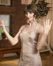 Load image into Gallery viewer, Marciano Lilac Metallic Halter Dress
