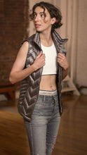 Load image into Gallery viewer, Calvin Klein Silver Chevron Puffer Vest
