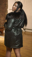 Load image into Gallery viewer, Black Coat with Fur Collar
