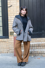 Load image into Gallery viewer, Talbots Reversible Black and White Houndstooth Coat, Size Large, Thrifted Secondhand
